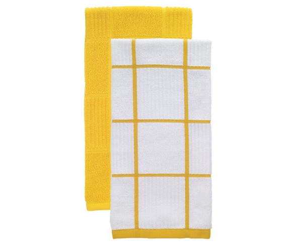 Yellow Parquet Kitchen Towel 2 Pack (16"x26") T-Fal