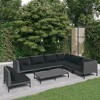 vidaXL Patio Lounge Set Outdoor Sectional Sofa Set Table Poly Rattan Dark Grey - 2 of 4