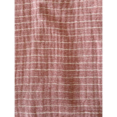 Desert Red Striped Cotton Crinkled Throw Blanket