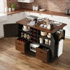 54 inch Black Kitchen Island with Drop Leaf, Rolling Kitchen Island on 4 Large Wheels with Spice Rack for Kitchen Dining Room - 2 of 4