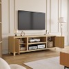 Fluted TV Stand for 80 Inch, Modern Entertainment Center with Storage, Wooden Media Console Cabinet with Fluted Door and Gold Handle for Home - 3 of 4