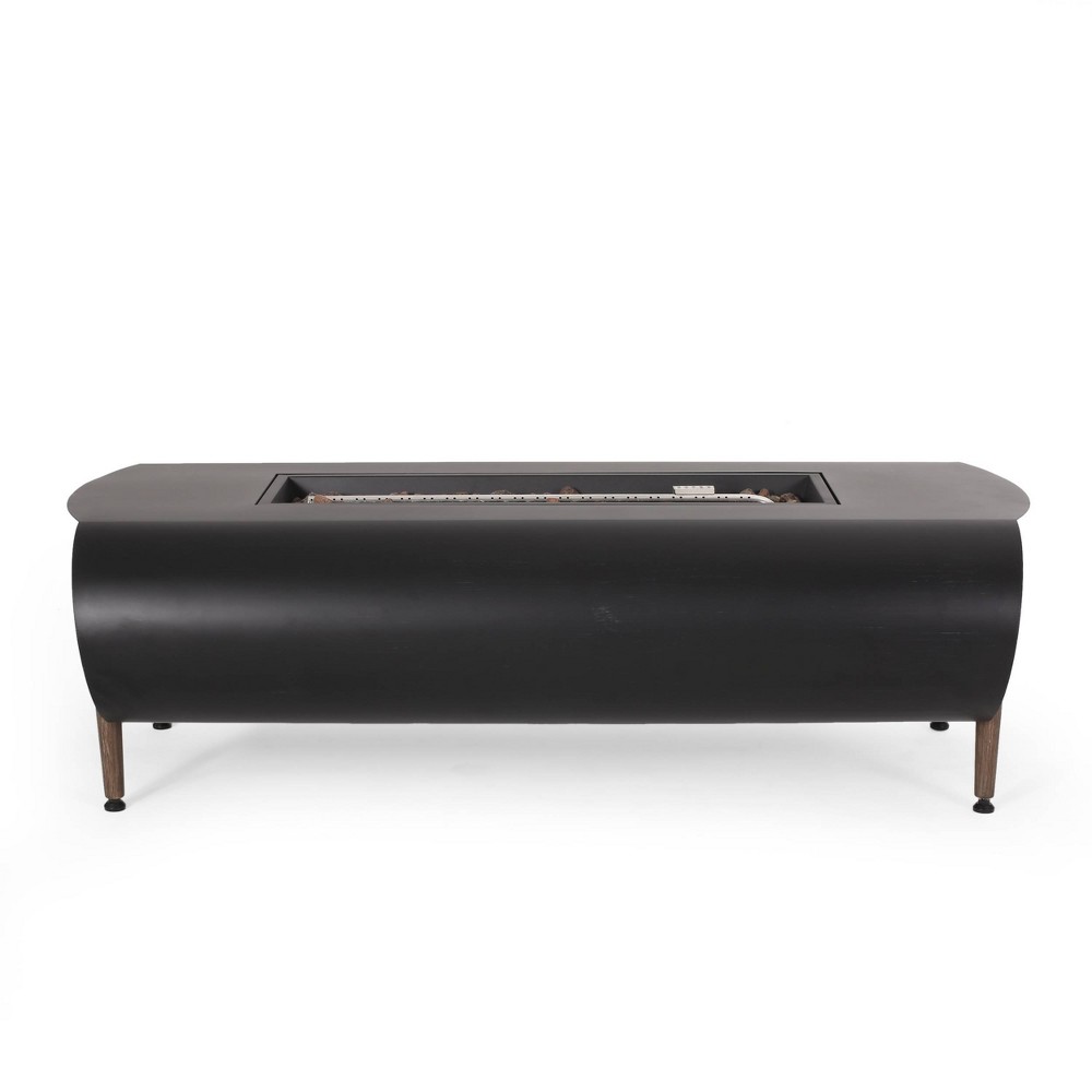 Shenandoah Outdoor 50000 BTU Rectangular Fire Pit Dark Gray/Wood - Christopher Knight Home