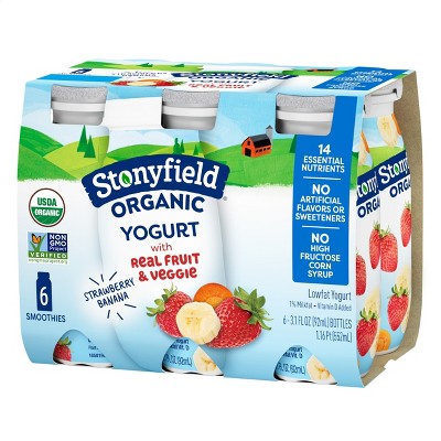 Stonyfield Organic Kids&#39; Strawberry Banana Yogurt Smoothies - 6pk/3.1 fl oz bottles_6