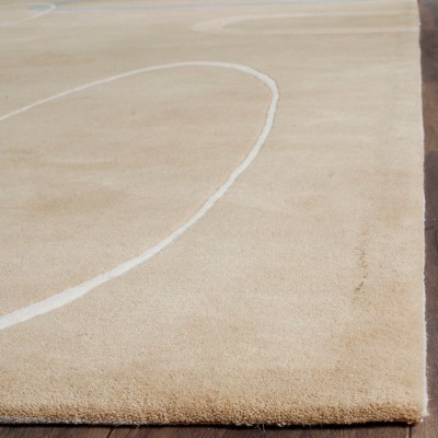 Soho 7'6" x 9'6" Beige and Gray Wool Tufted Area Rug