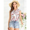 INSPIRE CHIC Women's Self Tie Neck Tassel Sleeveless Ruffle Blouse - 2 of 4