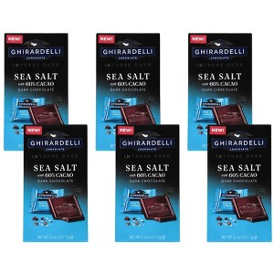 Ghirardelli Sea Salt Dark Chocolate Bar 60% Cacao - 6 bags, 4.1 oz each - 1 of 4