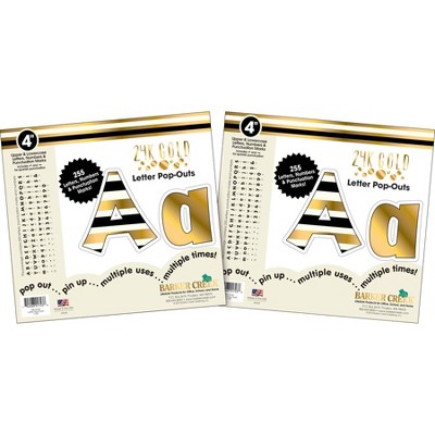 2pk 255ea 4" 24k Gold Letter Pop-Outs - Barker Creek