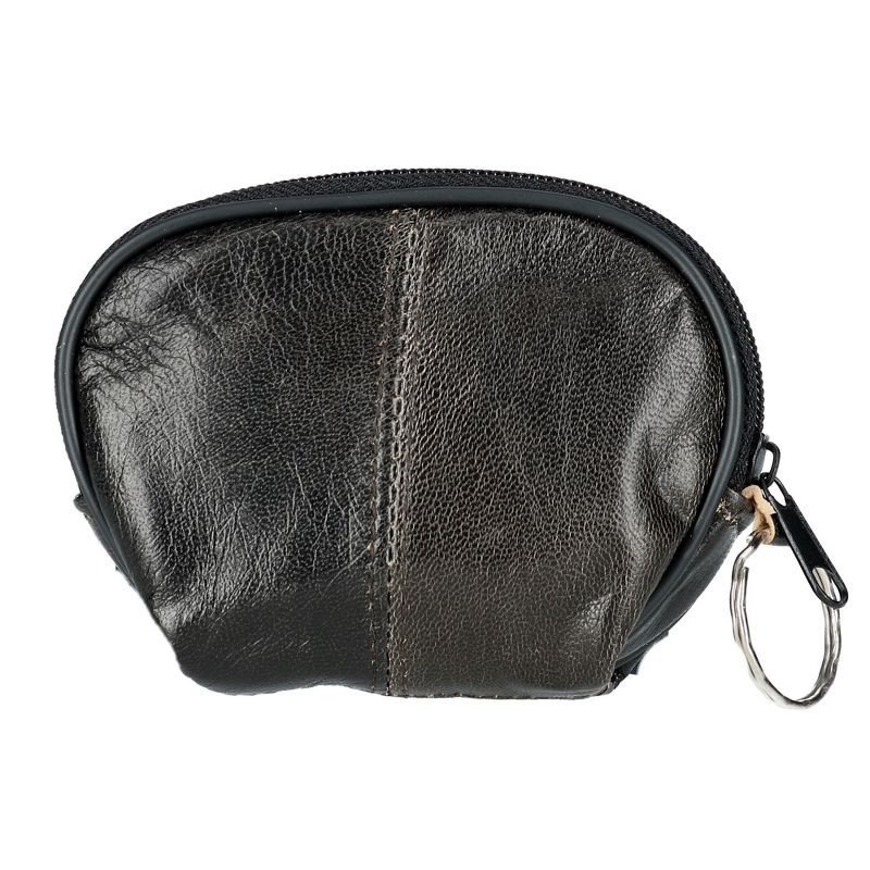 CTM Leather Compact Zipper Coin Pouch Wallet, 1 of 4