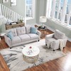 79.9" Linen Modern Sofa Set (1+3) with Button Tufted Cushions - 2 of 4