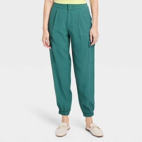 Women's High-rise Ankle Jogger Pants - A New Day™ Teal 12 : Target