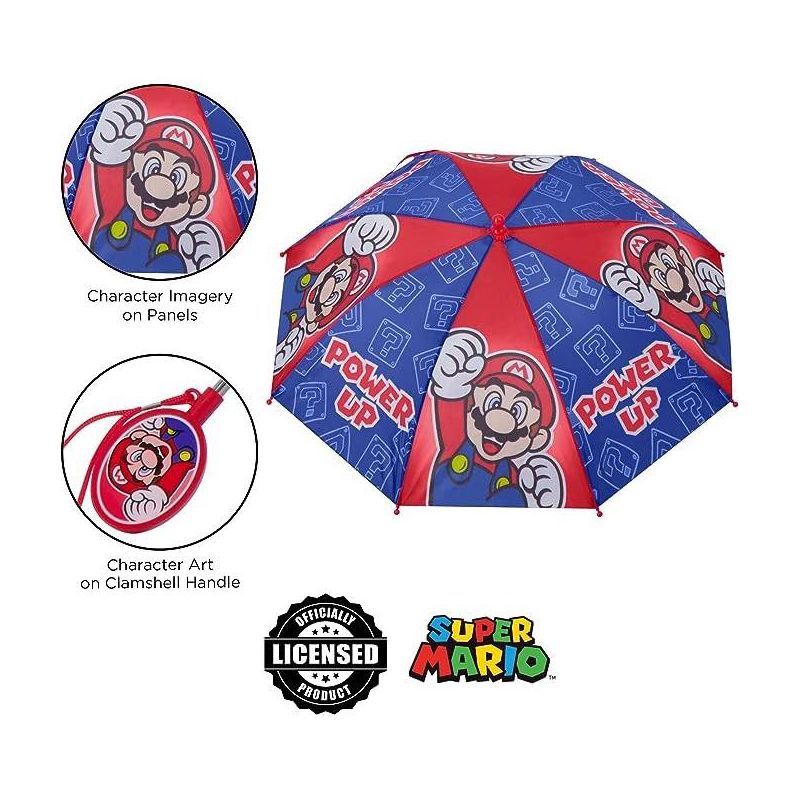 Super Mario Boy's Umbrella and Raincoat Set, Kids Ages 4-7, 5 of 7