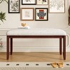 Upholstered Bench for Bedroom End of Bed,38'' Entryway Bench for Living Room,Dining Bench with Padded Seat and Solid Wood Legs - The Pop Home - 2 of 4