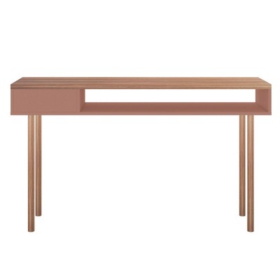 Windsor 48" Ceramic Pink and Nature Wood Console Table with Storage