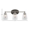 Toltec Lighting Capri 3 - Light Vanity in  Brushed Nickel with 4.5" Square Clear Bubble Shade - 2 of 2