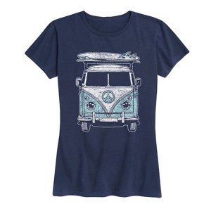 Women's - Instant Message - Van Surfboard White Short Sleeve Graphic T-Shirt - 1 of 4