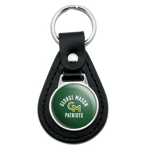 George Mason University Patriots Logo Black Leather Keychain - 1 of 4