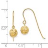 Black Bow Jewelry 6mm Diamond Cut Bead Dangle Earrings in 14k Yellow Gold - 4 of 4