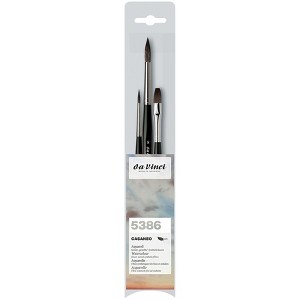 da Vinci CASANEO Assorted Wash, Extra Soft Synthetic, Watercolor, 3 Brush Set - 1 of 3