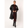 Petal and Pup Womens Antonella Faux Leather Trench Coat - Black M - 2 of 4