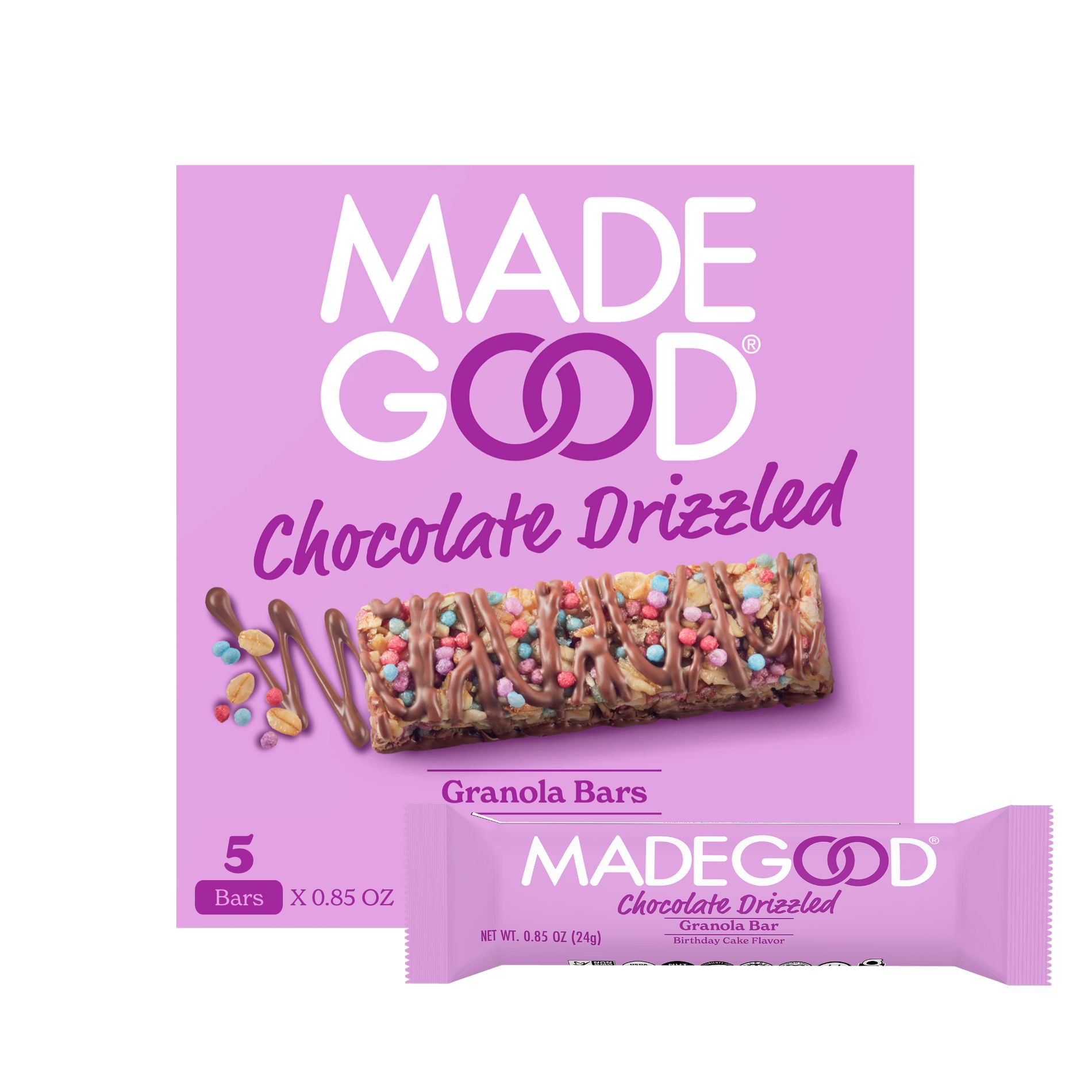 MadeGood Chocolate Dipped Granola Bar Birthday Cake - 5ct / 4.2oz
