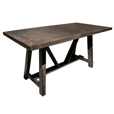 Farmhouse Style Trestle Dining Table Brown - HomeFare