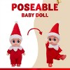 Joyfy 3PC Tiny Xmas Elf Dolls - 1 Red, 1 Green & 1 Pink Miniature Holiday Decor & Stocking Stuffers for All Ages - 4 of 4