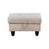 AndMakers 28.5 in. W Grayish White Fabric Rectangle Ottoman with Storage - 2 of 4