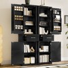 APRILSOUL Tall Storage Cabinet ,4 Doors, Adjustable Shelf, Door Rack, MDF with Painted Finish, for Bathroom, Office, Indoor Use - 2 of 4