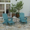 Merrick Lane Adirondack Chair with Cup Holder and Pull Out Ottoman, All-Weather HDPE Indoor/Outdoor Lounge Chair - 2 of 4