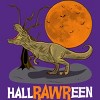 Women's Design By Humans Halloween T Rex Hallrawreen Dinosaur Jurassic By RainforestRoom Racerback Tank Top - 2 of 3
