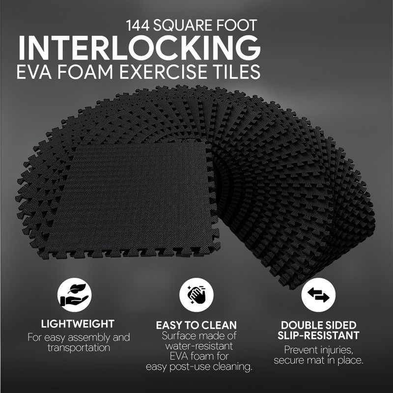 BalanceFrom Fitness Interlocking EVA Foam Exercise Mat Tiles, 2 of 7
