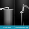 2-Handle 2-Spray 12 in. Square High Pressure Shower Faucet in Polished Chrome (Valve Included) - 3 of 4