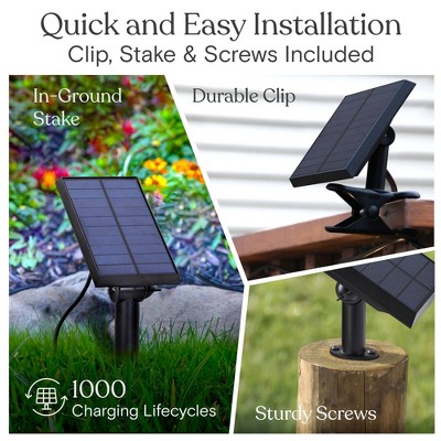 27 Ft Warm White Solar Powered Outdoor LED String Lights
