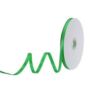 Unique Bargains Polyester Soft Decorative Cake Box Gift Wrapping Ribbon 1/4" x 50 Yard Green - 1 of 4