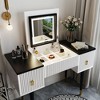 Whisen 43" Modern Vanity Table with Flip-top Mirror, LED Light and 2 Drawers - 3 of 4