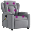 vidaXL Massage Recliner Chair Light Gray Fabric - 2 of 4