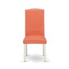 East West Furniture Encinal 40" Leather Dining Chairs in Flamingo Pink/White (Set of 2) - 4 of 4