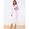 Allegra K Women's Elegant Ruffle Collar Crop Knit Open Front Shrug - 3 of 4