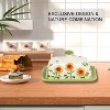 Sunflower Butter Dish with Lid for Countertop, Large Ceramic Butter Keeper Tray, Oven/Microwave/Refrigerator Safe - 3 of 4