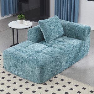 37.5'' Chenille Minimalist Loveseat Sofa with Sleeper and Ergonomic Deep Seat - 1 of 4