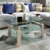 FONTOI Coffee Table with Tempered Glass, Tea Table, End Table, Square Table for Living Room Bedroom, Brown&Transparent, 23.62"*17.7"*39.37" - 4 of 4