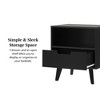 Gulches Black Nightstand - Modern 1-Drawer Design with Open Cubby - 3 of 4