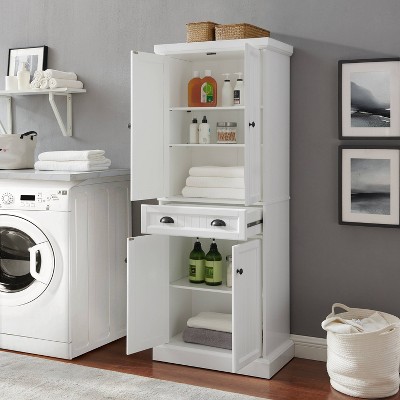 White Beadboard Pantry with Adjustable Shelves