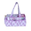 Bacati - Watercolor Floral Purple/Gray Storage Caddy - 4 of 4