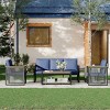 EROMMY 5 Pieces Patio Set Outdoor Furniture Sets Modern Chair Conversation Sets With Coffee Table - 2 of 4