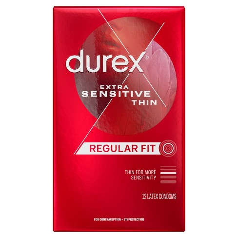 Durex Extra Sensitive Lubricated Ultra Thin Premium Condoms, Close Fit, 12  Count 