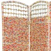 5 1/2 ft. Tall Recycled Magazine Room Divider 3 Panels - Oriental Furniture: Folding Privacy Screen, No Shelves - 3 of 3