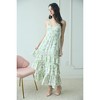 August Sky Women's Floral Adjustable Straps Ruffle Tiered Midi Dress - 3 of 4