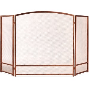 Best Choice Products 54.25x30.25in 3-Panel Steel Mesh Fireplace Screen, Spark Guard w/ Rustic Worn Finish - 1 of 4