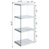 40.75" SoHo 4 Tier Tower Bookcase White Faux Marble - Breighton Home: Modern Style, Tempered Glass Sides, Easy 1 Step Assembly - image 4 of 4